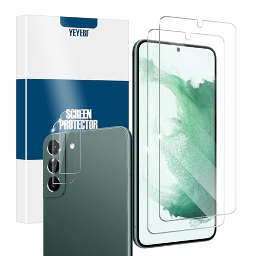 Screen Protector for Samsung Galaxy S22, [2+2 Pack] Tempered Glass for Galaxy S22 & Camera Lens Protectors[Ultrasonic Fingerprint Unlock] [Case Friendly] [Bubble-Free] - size: Galaxy S22