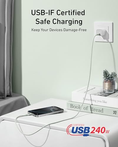 Anker Nano USB C to USB C Cable, 240W Fast Charging Cable (Green, 6ft) - color: Green, size: 6ft