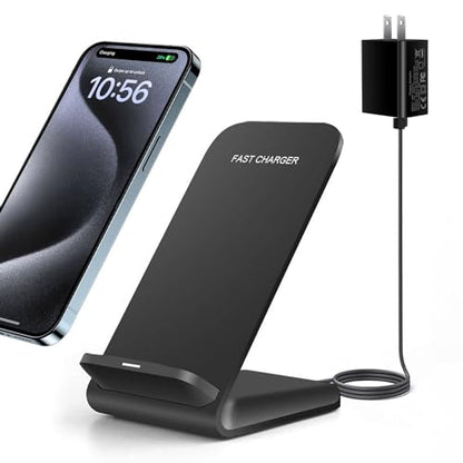 25W Fast Wireless Charger,Wireless Charging Desktop Stand for iPhone Duo/18 - color: WIth Adapter