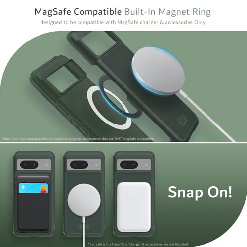TUDIA MergeGrip [Magsafe Compatible] Designed for Google Pixel 8 Case (2023) - Dual Layer [Military Grade] Shockproof Slim Rugged Tough Heavy Duty Phone Cases - Pine Green - color: Pine Green, size: Magnetic Pixel 8