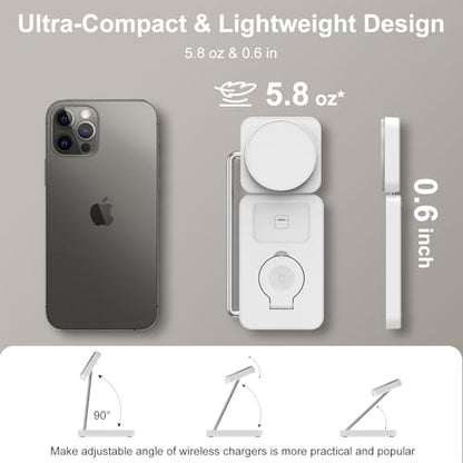 3 in 1 Wireless Charging Station, PD20W Foldable Magnetic Wireless Charger for Apple Devices iPhone 12-16 Series Apple Watch AirPods Pro (White)