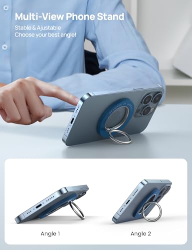 Lamicall Magnetic Phone Grip for MagSafe Accessories, Strong Magnet Ring - color: Deep Blue