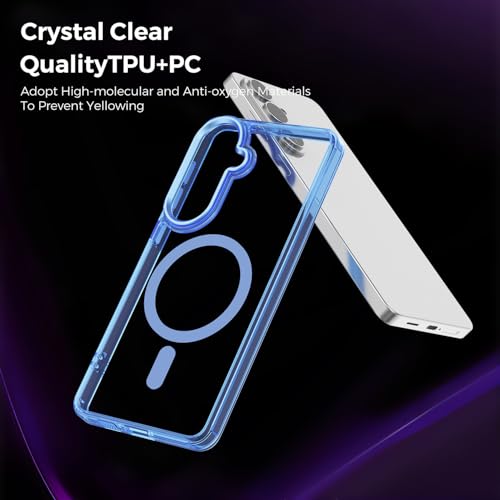 Lunivop for Samsung Galaxy s26 Plus Case Hard [Compatible with Magsafe Wireless Charging] Yellowing Resistant Magnetic Cover Clear para S 26 Plus 6.7 '' 5G 2026 Rugged Best Phone Cases Light Blue - color: Light Blue, size: Compatible with Samsung Galaxy S