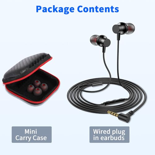 3.5mm Headphones Wired Earbuds for Laptop School Computer PC,Black - color: Black