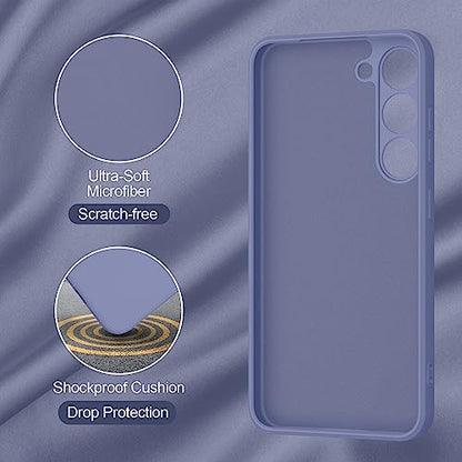 Vanjua Case for Samsung Galaxy S23 (Only), Stylish Liquid Silicone Slim Full-Body Protective Cover Compatible with Samsung Galaxy S23 5G 6.1 Inch Phone Case (Lavender Gray) - color: Lavender Gray