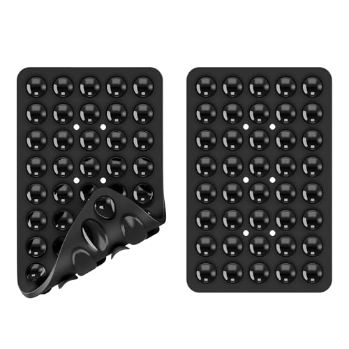 Double Sided Silicone Suction Phone Holder Mount, Silicon Accessory for iPhone and Android, Hands-Free Mirror Shower Phone Holder, TikTok Videos and Selfies (Combo C) - color: Combo C