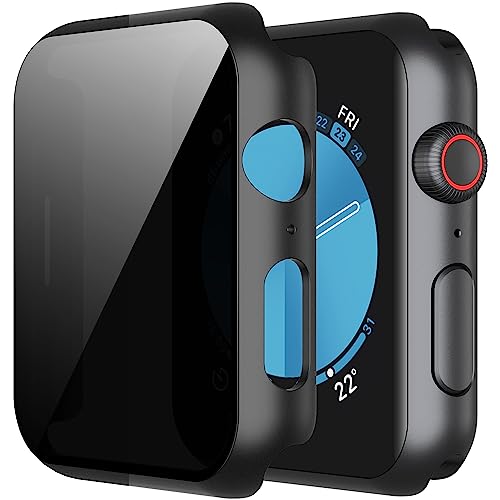 Misxi Privacy Case for 44mm Apple Watch SE3/SE2/SE/Series 6/5/4 - color: Black, size: 44mm