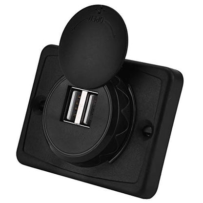 Dual USB Car Charger with LED Light Ring 3.1A Fast Charge