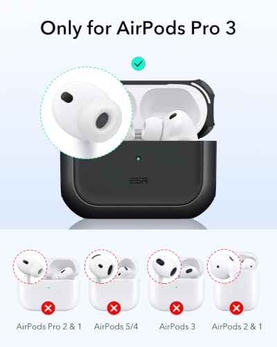 ESR for AirPods Pro 3 Case, Compatible with MagSafes, Black - color: Black, size: AirPods Pro 3 Case