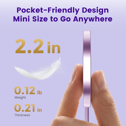 MagSafe 25W Wireless Charger for Apple Magnetic Fast Charging Pad - color: Light Violet