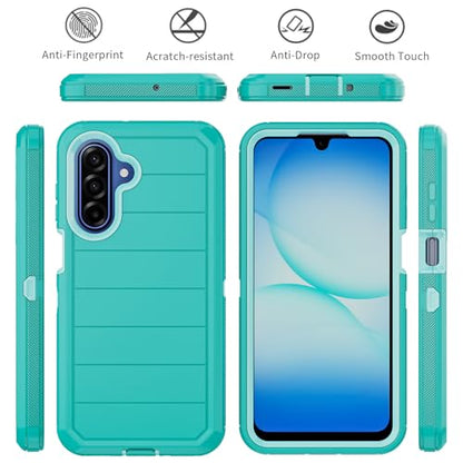 for Samsung Galaxy A17 Case with Belt Clip Holster & Kickstand, Heavy Duty 3-Layer Military Grade Rugged Full Body Protection Cover Case for Galaxy A17 5G (Teal) - color: Teal