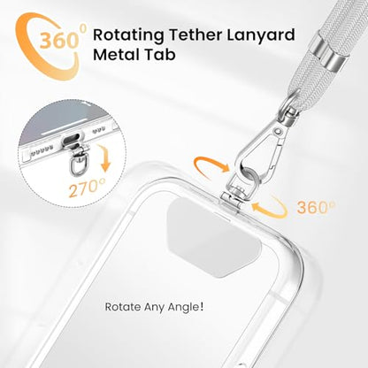 COCASES Phone Tether Tab, 360° Rotating Phone Lanyard Tab, 3 Pack, Sliver - color: Sliver*3