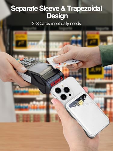 Miroddi for MagSafe Wallet, Leather Magnetic Card Holder for iPhone 16/15/14/13/12 Series, 0.12" Invisible Ultra-Thin Magnetic Phone Wallet, 2 Independent Card Slot, RFID Blocking, Carbon Fiber White - color: Carbon Fiber White