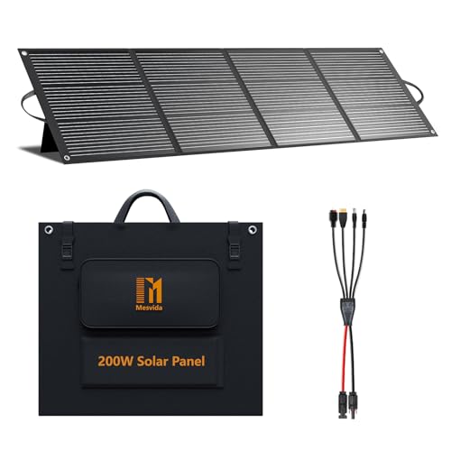 200W Portable Solar Panels ETFE Material 24V MC4 Cable & XT60 Anderson DC - size: 200W