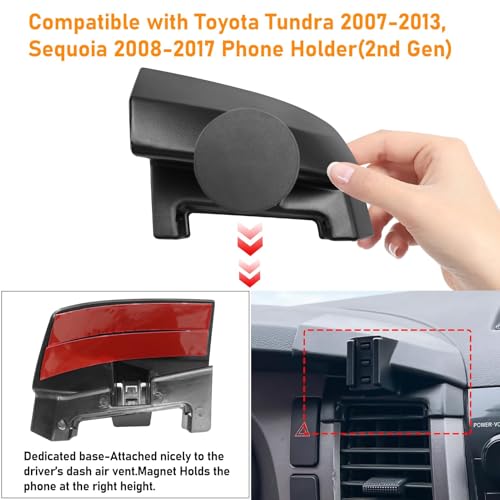 for Toyota Tundra Phone Holder 2007-2013 for Air Vent,Black - size: 07-13 Tundra Phone Holder