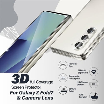 BIGFACE galaxy Z Fold 7/Fold 8 Ultra Screen Protector+Camera Lens Protectors，[2 + 2 Pack] HD Clarity Premium Tempered Glass,9H Hardness, 3D Touch Accuracy, Anti-Bubble Anti-Scratch Film - size: Galaxy Z Fold 7/Fold 8 Ultra(6.5")