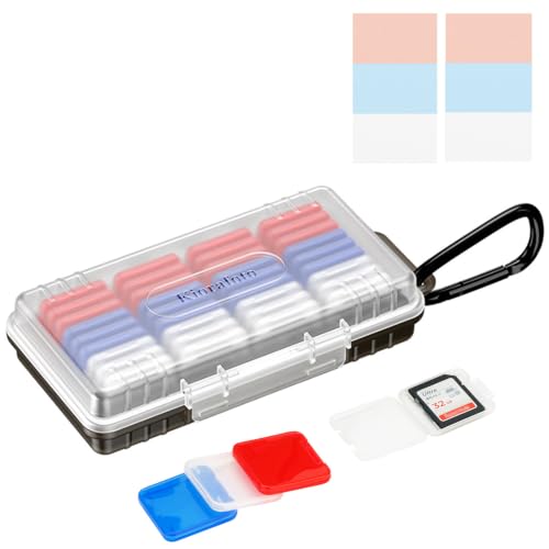 Dual Protect Waterproof SD Card Case w 36 Individual Plastic SD Card Cases - color: Transparent for 36 SD Cards（With Box）