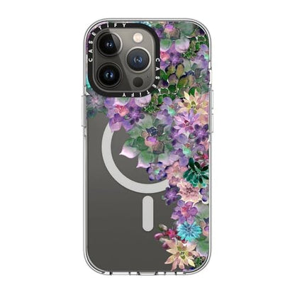 CASETiFY for iPhone 13 Pro Case - Impact Clear Compatible with MagSafe | Not Yellowing | 6.6 ft. 3x Military Grade Drop Protection | MY SUCCULENT GARDEN | Clear - color: MY SUCCULENT GARDEN, size: Iphone 13 Pro (6.1")