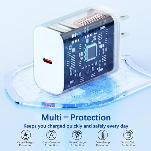 iPhone Charger Fast Charging [Apple MFi Certified],2Pack 40W-60W USB C Charger Block Dynamic Power Adapter 6FT iPhone Charger Woven Cable Cord for iPhone 17 Pro Max/Air/17e/16e/16Pro/15Plus/iPad - size: 6FT