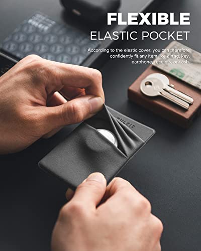 VULKIT Phone Card Holder Slim Elastic Adhesive Phone Wallet Credit Card Sleeves Sticker for Back of Smartphone(Grey) - color: Grey