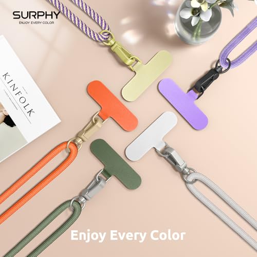 SURPHY Phone Lanyard Crossbody, Phone Strap Crossbody with 2 Tether Tabs - color: Orange