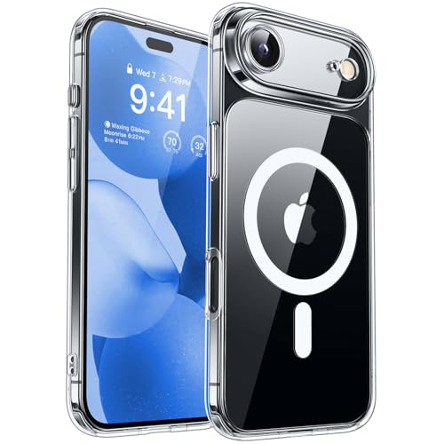 CANSHN Magnetic Compatible with iPhone Air Case, Clear | Full Camera Protection, Compatible with MagSafe, Translucent Matte, Military-Grade Protection, Scratch Resistant, Slim Fit - color: Clear, size: iPhone Air (6.9 Inch,1 Lens)