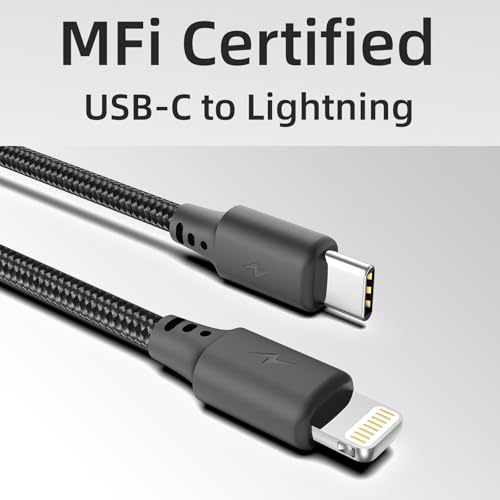 1FT USB C to Lightning Cable, 3Pack iPhone Charger Cord for iPhone 14/13/12 - size: 1FT