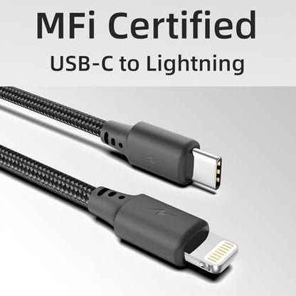 1FT USB C to Lightning Cable, 3Pack iPhone Charger Cord for iPhone 14/13/12 - size: 1FT