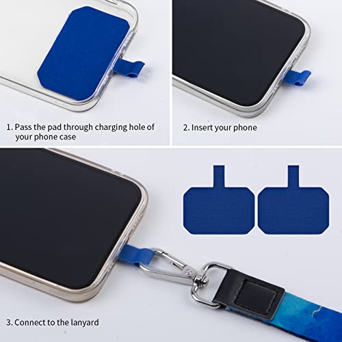 Phone Lanyards, Wrist Lanyards, Adjustable Neck Strap Blue Marble - color: Dark Blue