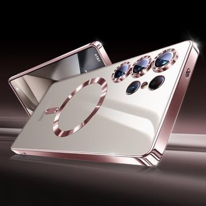 Hurgoer for Samsung Galaxy S24 Ultra Case（Only）.Magnetic Cover for S24 Ultra，Glossy Slim Thin Soft funda capa para 6.8 inch.Compatible with MagSafe (Rose Gold) - color: Rose Gold