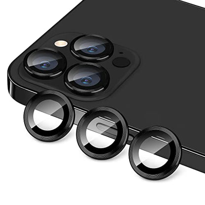 Compatible with iPhone 12 Pro Max Camera Lens Protector, Anti-Scratch 9H Tempered Glass Metal Camera Screen Protector Shockproof Cover for iPhone 12 Max 6.7 inch-3 Pcs Graphite - color: Graphite
