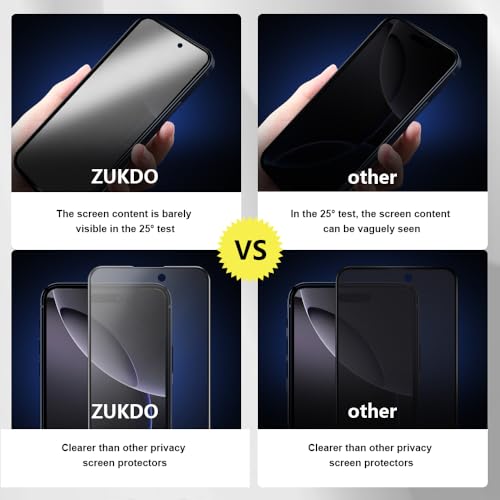 2 Pack for iPhone 16 Pro Max 6.9" Matte Privacy Screen Protector Anti-glare Anti-spy Tempered Glass Film Anti-fingerprint Easy Installation - size: iPhone 16 Pro Max