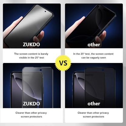 2 Pack for iPhone 16 Pro Max 6.9" Matte Privacy Screen Protector Anti-glare Anti-spy Tempered Glass Film Anti-fingerprint Easy Installation - size: iPhone 16 Pro Max