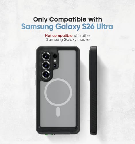 MOTIVE Waterproof Case with Belt Clip Samsung Galaxy s26 Ultra | 6.9" | Built-in screen protector, Full protection, compatible with MagSafe, 360° holster - size: s26 Ultra