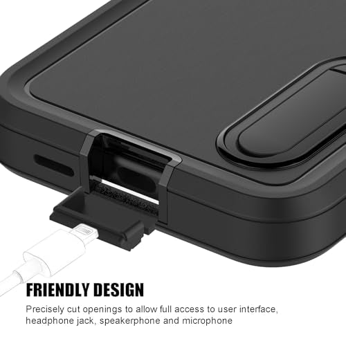 for Samsung Galaxy S26 Case, Heavy Duty Shockproof Phone Case with Built-in Kickstand + Screen Protector [Black/Black] - size: for Galaxy S26