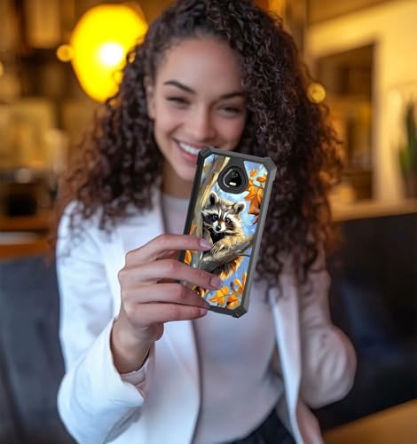 for Schok Volt Sv67q Sv67332 Case with Screen Protector, Military Grade Drop Protection, Dual Layer Hybrid Shockproof Protection TPU Phone Case for Schok Volt Sv67q, Raccoon Perched - color: Raccoon Perched