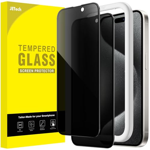 JETech Privacy Screen Protector for iPhone 15 Pro, 2-Pack - size: iPhone 15 Pro
