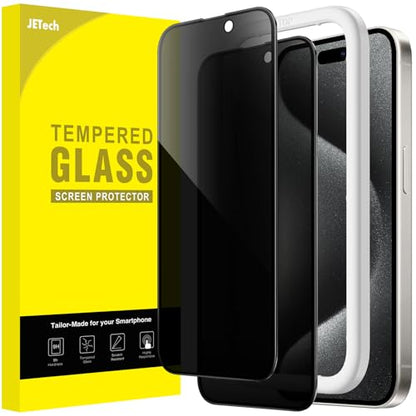 JETech Privacy Screen Protector for iPhone 15 Pro, 2-Pack - size: iPhone 15 Pro