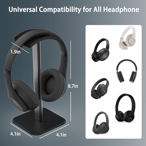 Headphone Stand for Desk - Headset Stand Headphone Holder (Black) - color: Black