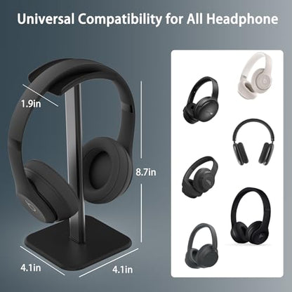 Headphone Stand for Desk - Headset Stand Headphone Holder (Black) - color: Black