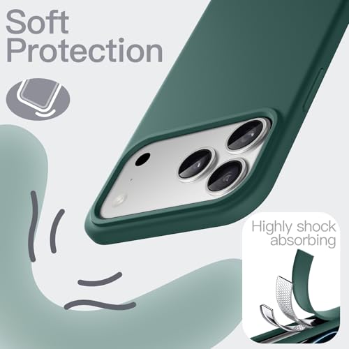 JETech Silicone Case for iPhone 17 Pro, Midnight Green - color: Midnight Green, size: iPhone 17 Pro