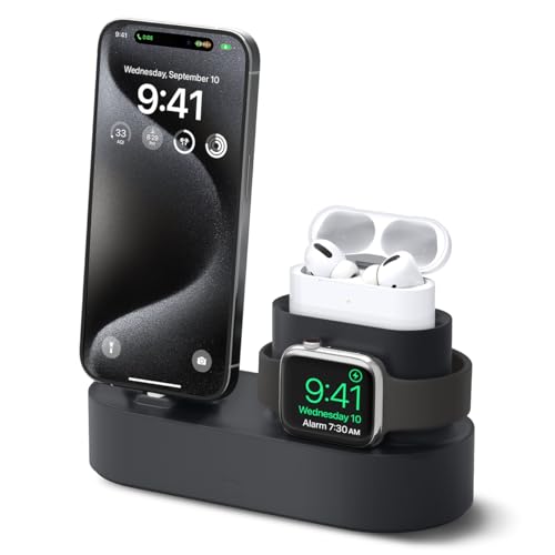 elago 3 in 1 Charging Station for iPhone, AirPods, AirPods Pro, Apple Watch - color: Black
