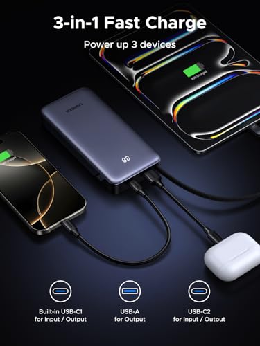 UGREEN Nexode 20000mAh 45W Power Bank, Built-in Cable for iPhone 17 Pro
