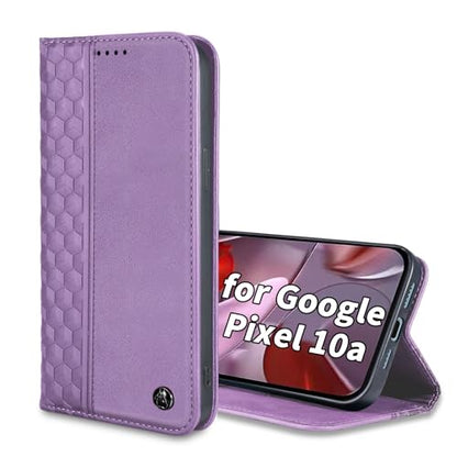 Wallet Case for Google Pixel 10a 2026 6.3 Inch - PU Leather Flip Cover with Card Holder Slots, Strong Magnetic Folio Kickstand Phone Case, Purple - color: Purple, size: Google Pixel 10a 6.3"