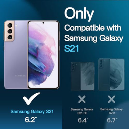 JETech Screen Protector for Samsung Galaxy S21, 3-Pack | 9H Tempered Glass, HD Clear, Anti-Scratch Protection, Easy Installation Tool - size: Galaxy S21