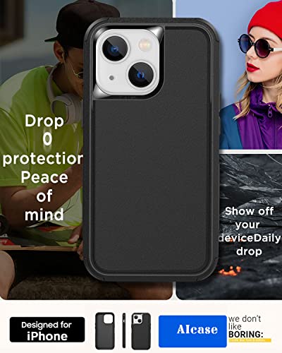 AICase Rugged Case for iPhone 13,Heavy Duty 3-Layer Pocket-Friendly Durable Military Grade Protection Shockproof/Drop Proof Protective Cover for iPhone 13 6.1 inch_1 Black - color: Black