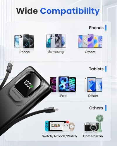 Portable Charger 10000mAh 22.5W Fast Charging Power Bank - color: Black, size: 10000Mah