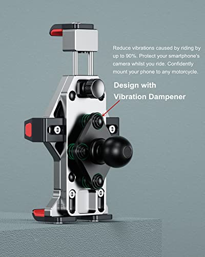 BRCOVAN Anti-Theft Metal Motorcycle Phone Mount with Vibration Dampener