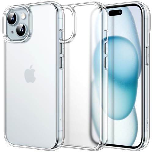 JETech Matte Case for iPhone 15, Frosted Clear | Scratch-Resistant, Anti-Fingerprint, Frosted Back, Shockproof Phone Bumper Cover - color: Frosted Clear, size: iPhone 15