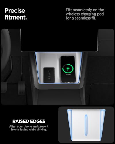 Spigen Wireless Charging Pad Cover for Tesla Model Y Juniper/YL - White - color: White